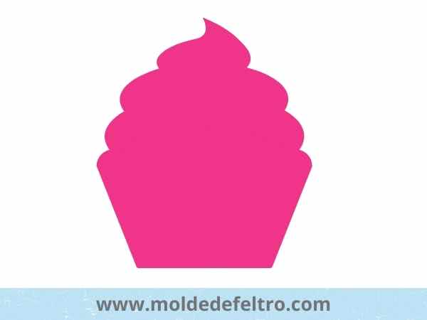 Molde de chaveiro de feltro cupcake