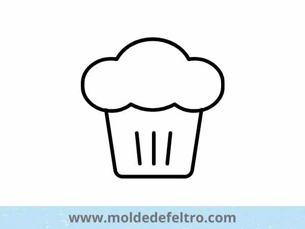 Molde de chaveiro de feltro cupcake