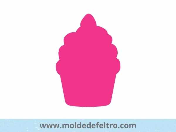 Molde de chaveiro de feltro cupcake