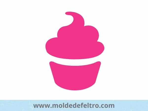 Molde de chaveiro de feltro cupcake