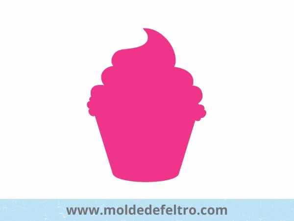 Molde de chaveiro de feltro cupcake