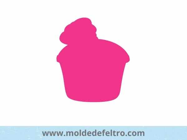 Molde de chaveiro de feltro cupcake