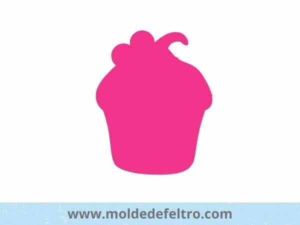 Molde de chaveiro de feltro cupcake