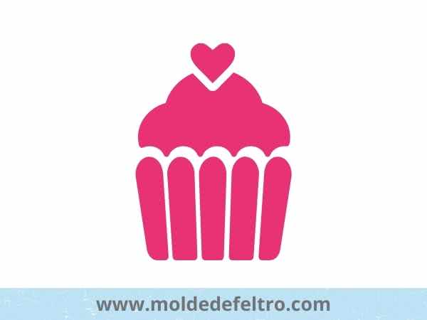 Molde de chaveiro de feltro cupcake