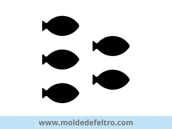 Molde de peixe em feltro para imprimir