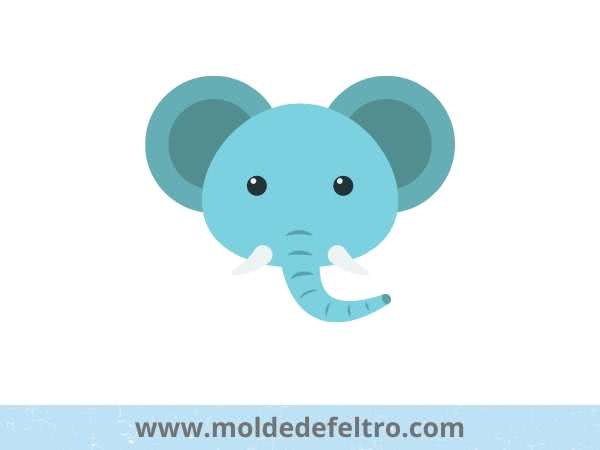 Molde elefante sentado feltro