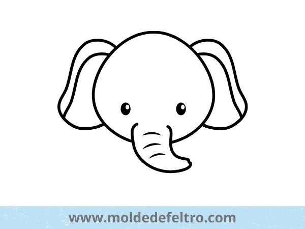 Molde elefante sentado feltro