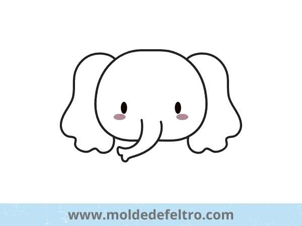 Molde elefante sentado feltro