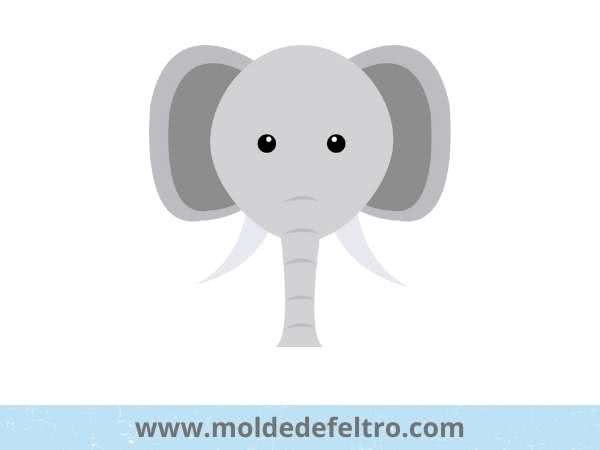 Molde elefante sentado feltro