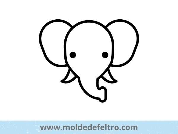 Molde elefante sentado feltro