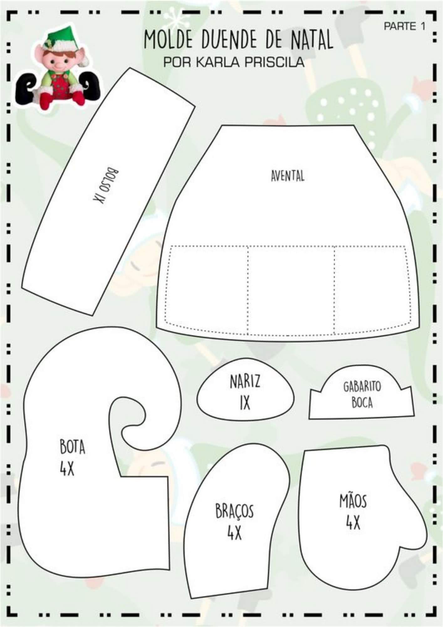 Moldes natalinos em feltro