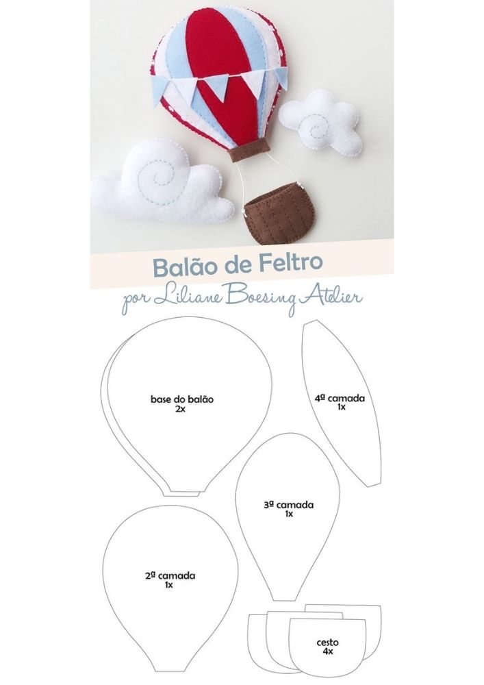 Balão de feltro molde