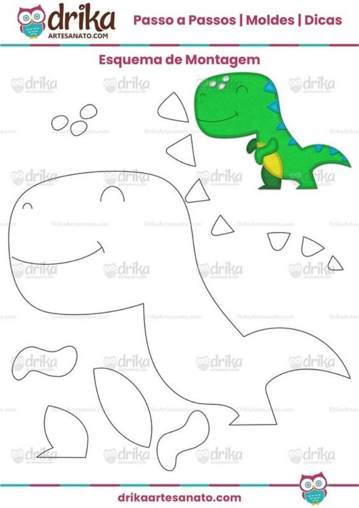 160 Moldes de Dinossauros para imprimir  Molde de dinossauro, Atividades  de dinossauros, Artesanato de dinossauro