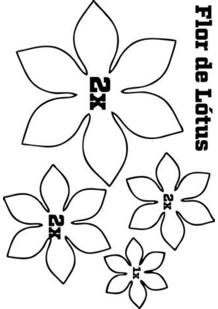 Molde flor de lótus: Molde de feltro para imprimir