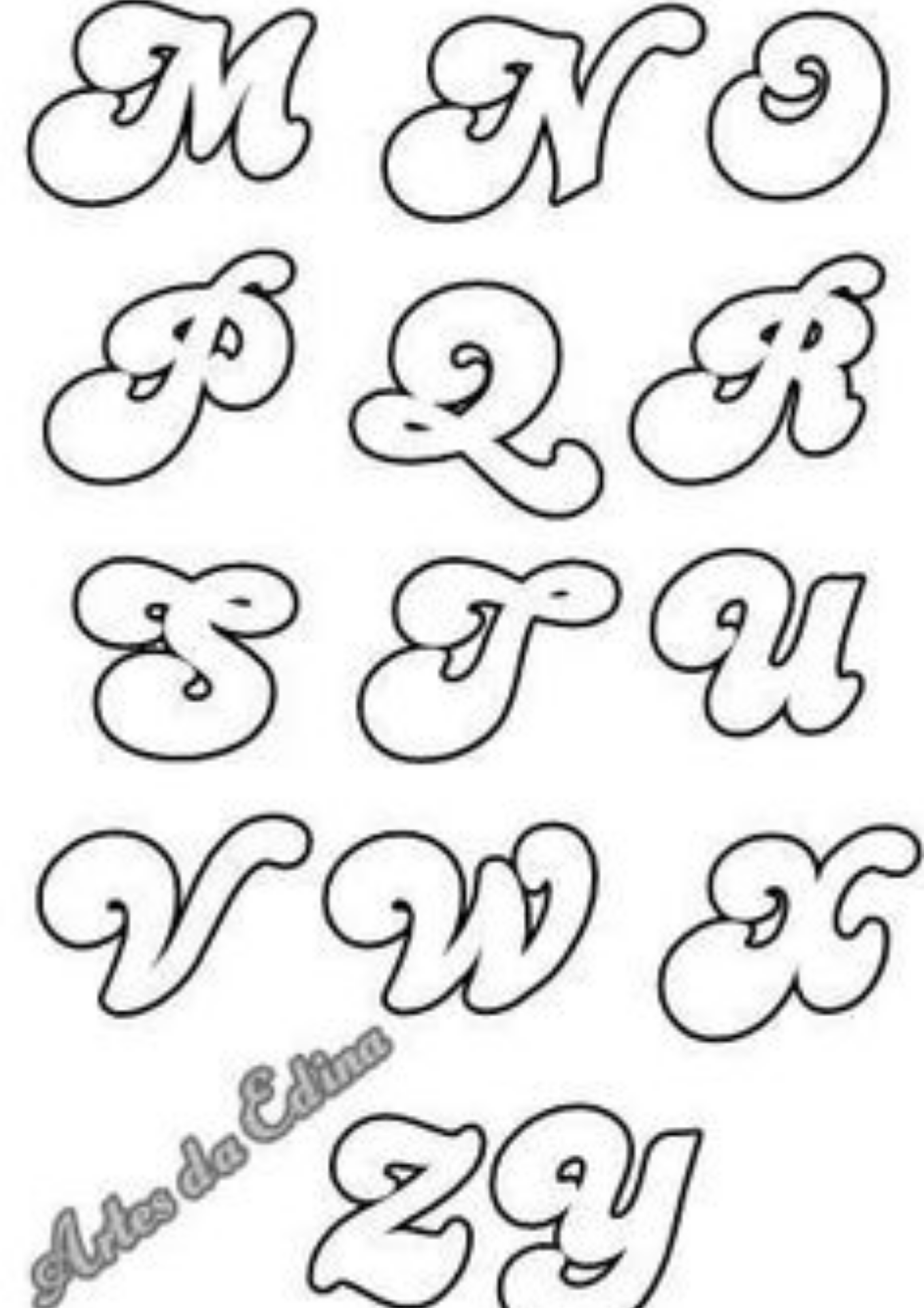 alfabeto cursivo feltro